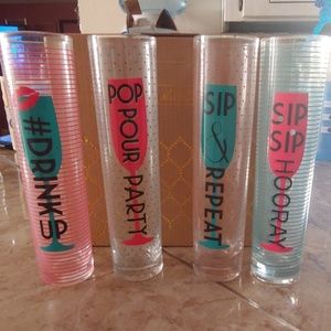 NIB Stemless flutes/ large shot glasses